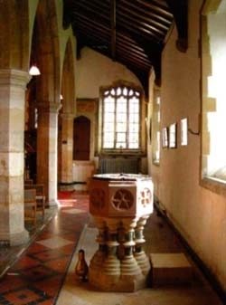 The Victorian font in its new position