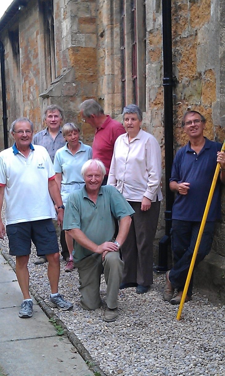 Gravel work continuing outside the church
