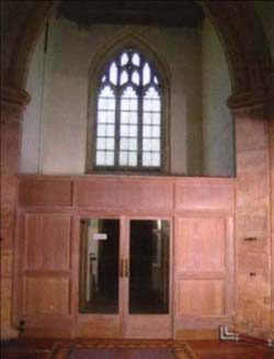 The new screen built across the base of the tower