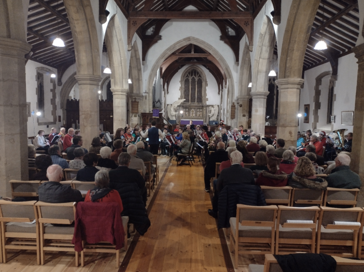 The Louth Wind Orchestra performing in the church